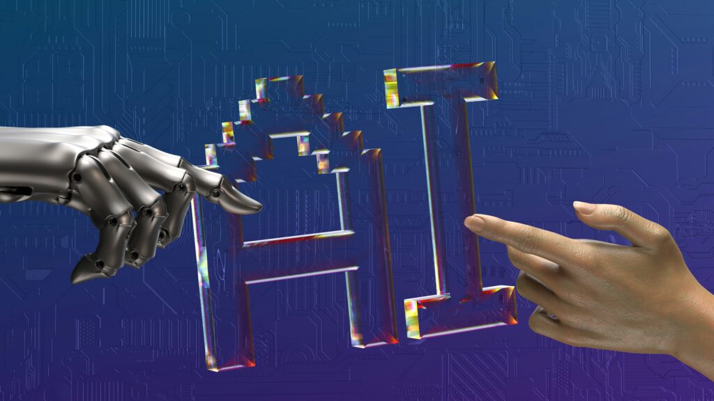AI technology robot and human interaction